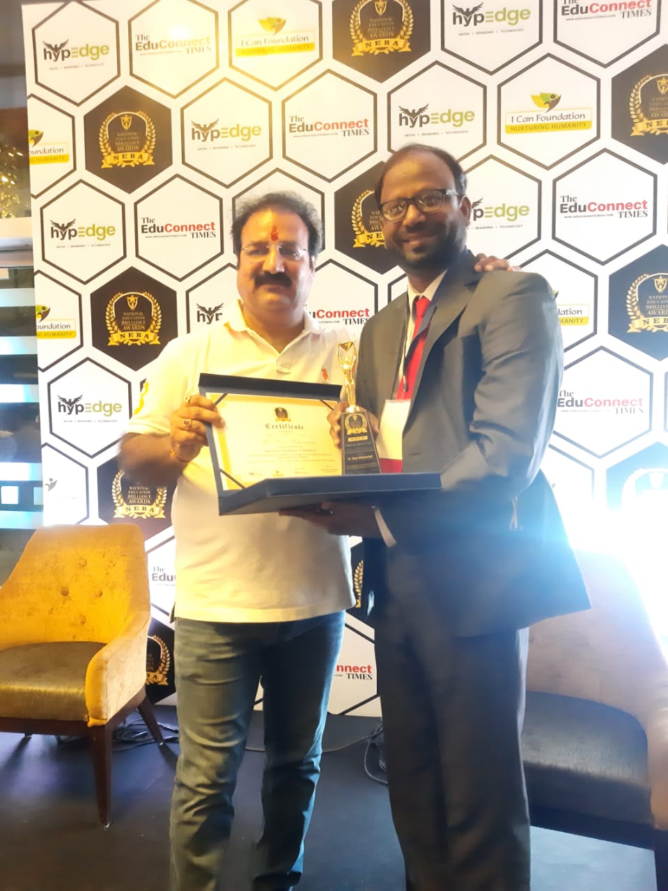 Dr. Noor Mohammad (Head, Department of Chemistry) felicitated with “Research Excellence Award” Organized by Hypedge Media Group Jaipur 